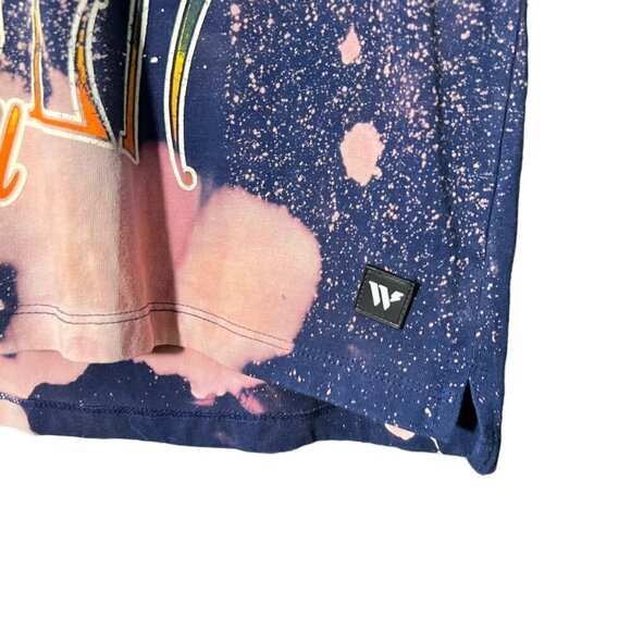 Denver Broncos Reworked Graphic T-Shirt Short Sleeve Bleach Bomb Navy Mens Sz S - Picture 4 of 6